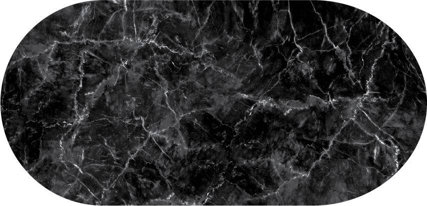 Marquina marble. Black with white and light gray veins covering the stone.