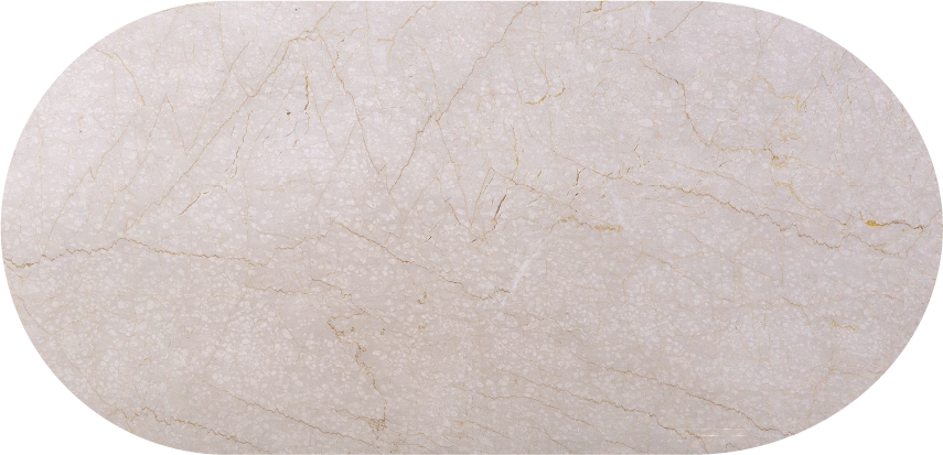 Botticino marble. neutral color (pink-ish hugh) with gold veining and flecks of tonal (white-ish) highlights.